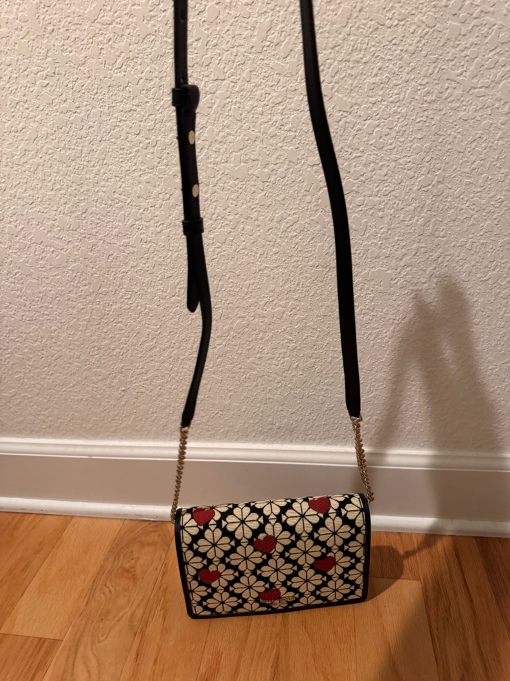 kate spade Black Floral Crossbody with Red Heart Accents - Picture 3 of 6